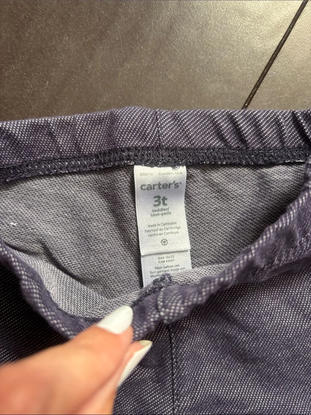 Carter's 3-Pack Leggings in Purple, Gray, and Navy